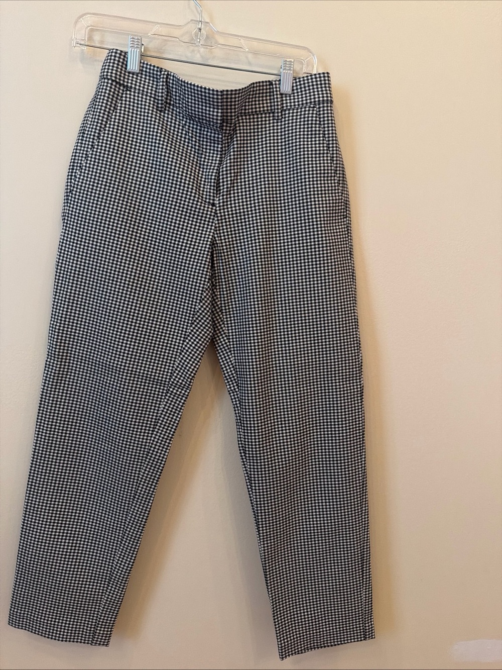 LOFT Black and White Gingham Ankle Pants size 2 Riviera slim